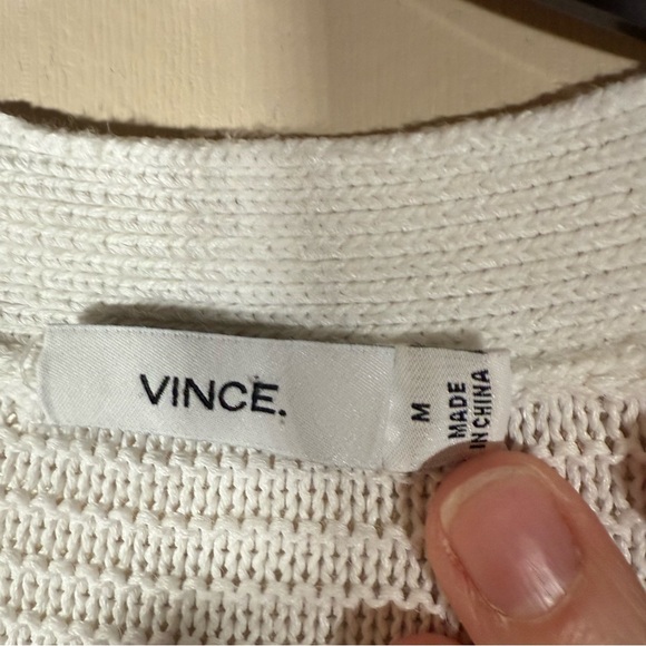 Vince Knit Marled Long Cardigan Optical White Size Medium - Picture 7 of 10